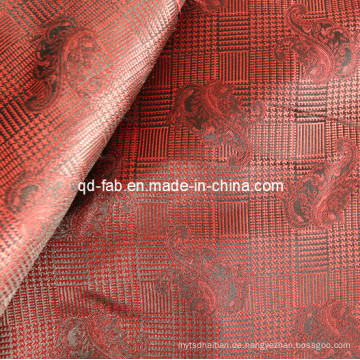 100% Polygarn gefärbter roter Jacquard (JF-4)